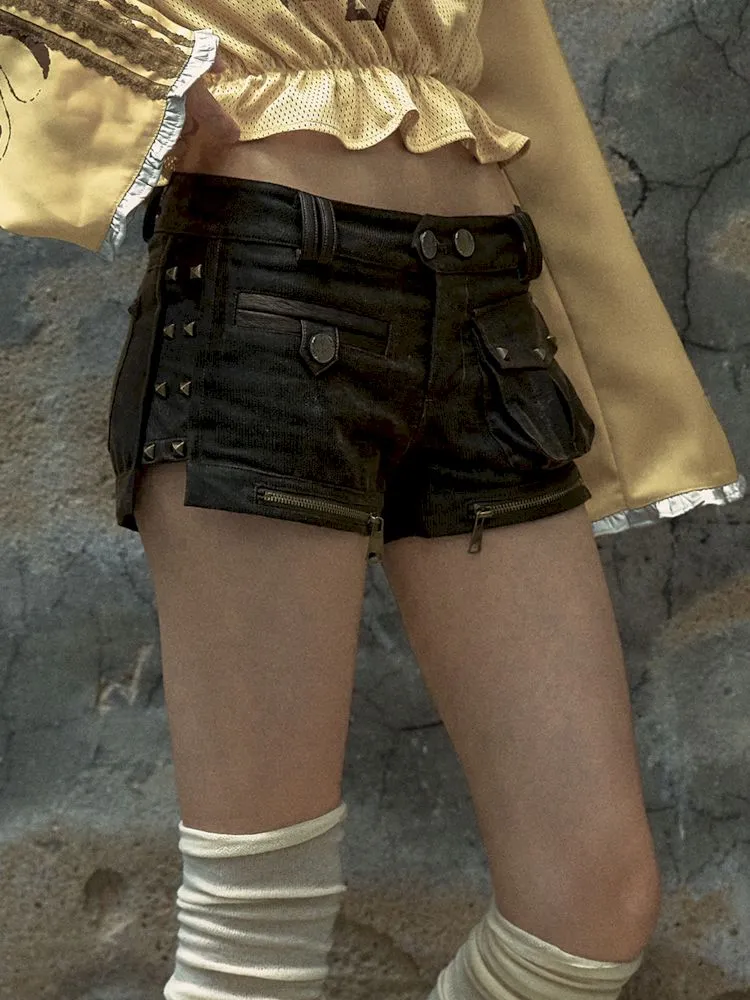 Low Rise Leather Shorts【s0000009748】