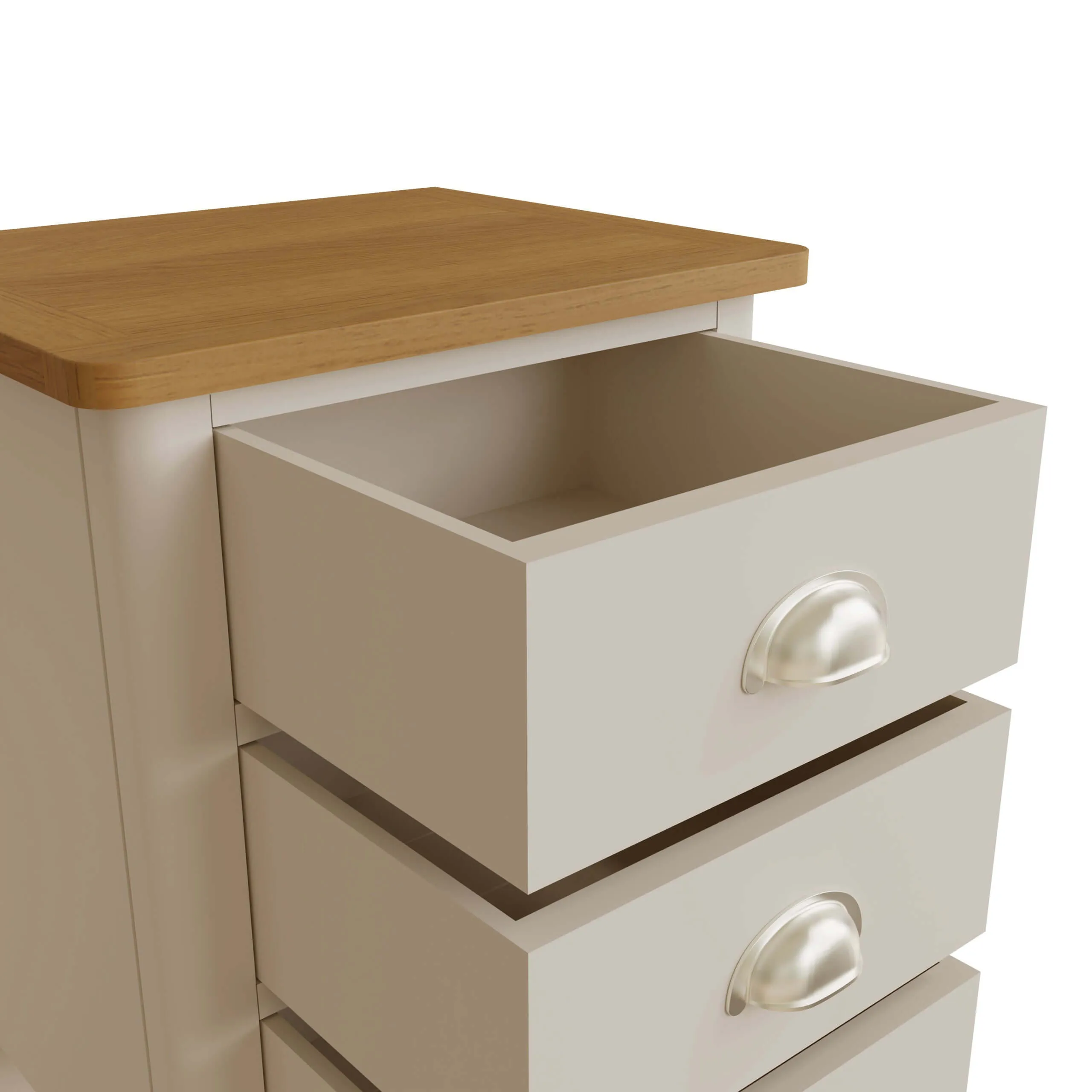 Maya Dove Grey Oak 3 Drawer Bedside Table