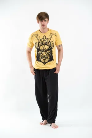 Mens Kabuto Samurai Mask T-Shirt in Yellow