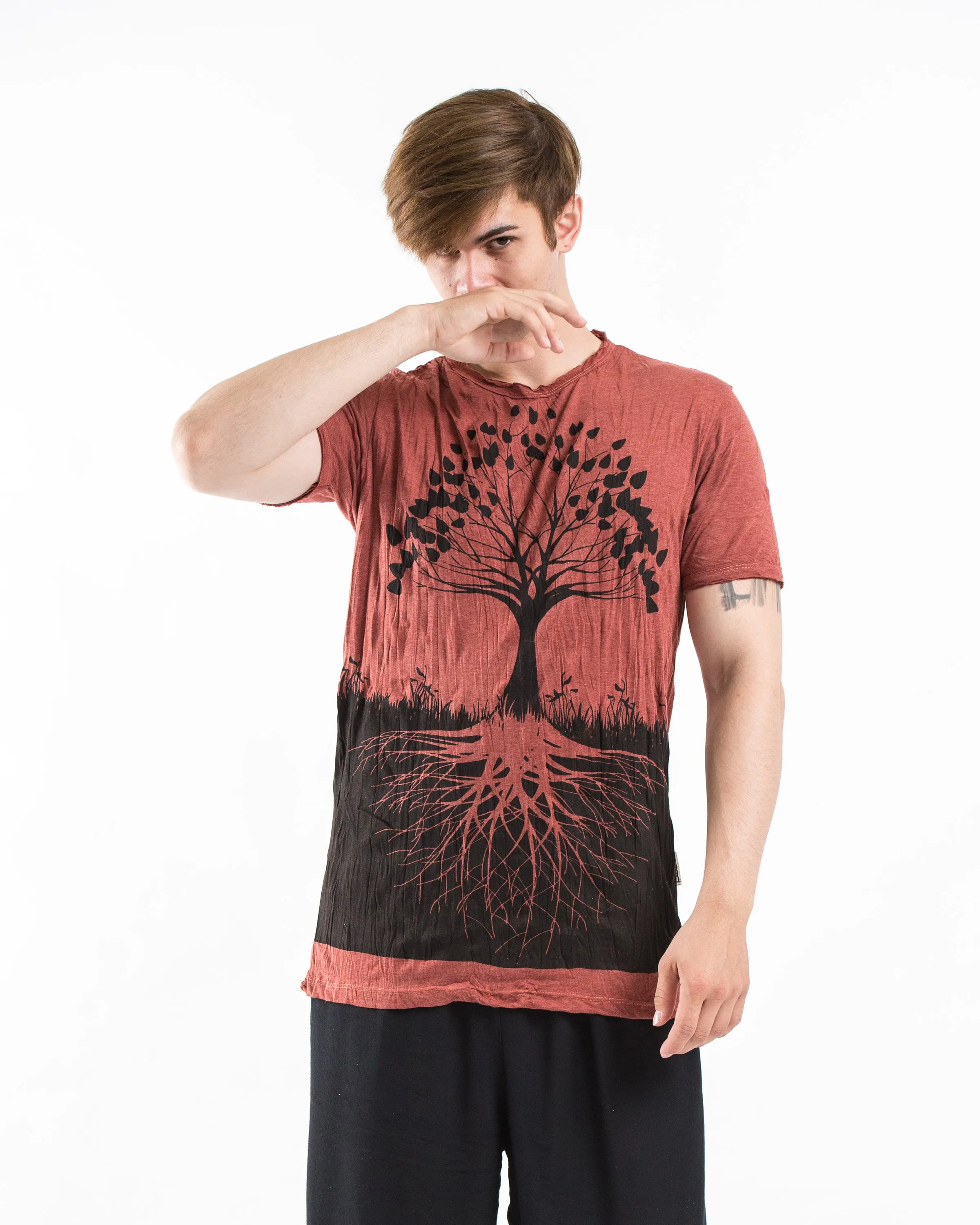 Mens Tree of Life T-Shirt in Brick