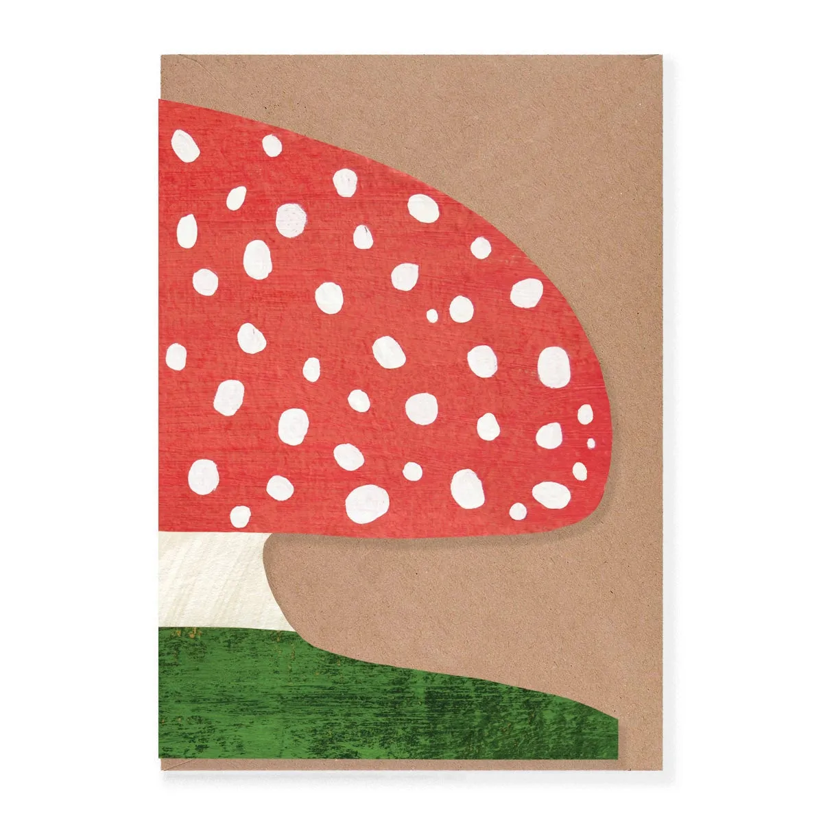 Mortlake Papers Red Cap Mushroom Shaped Greeting Card