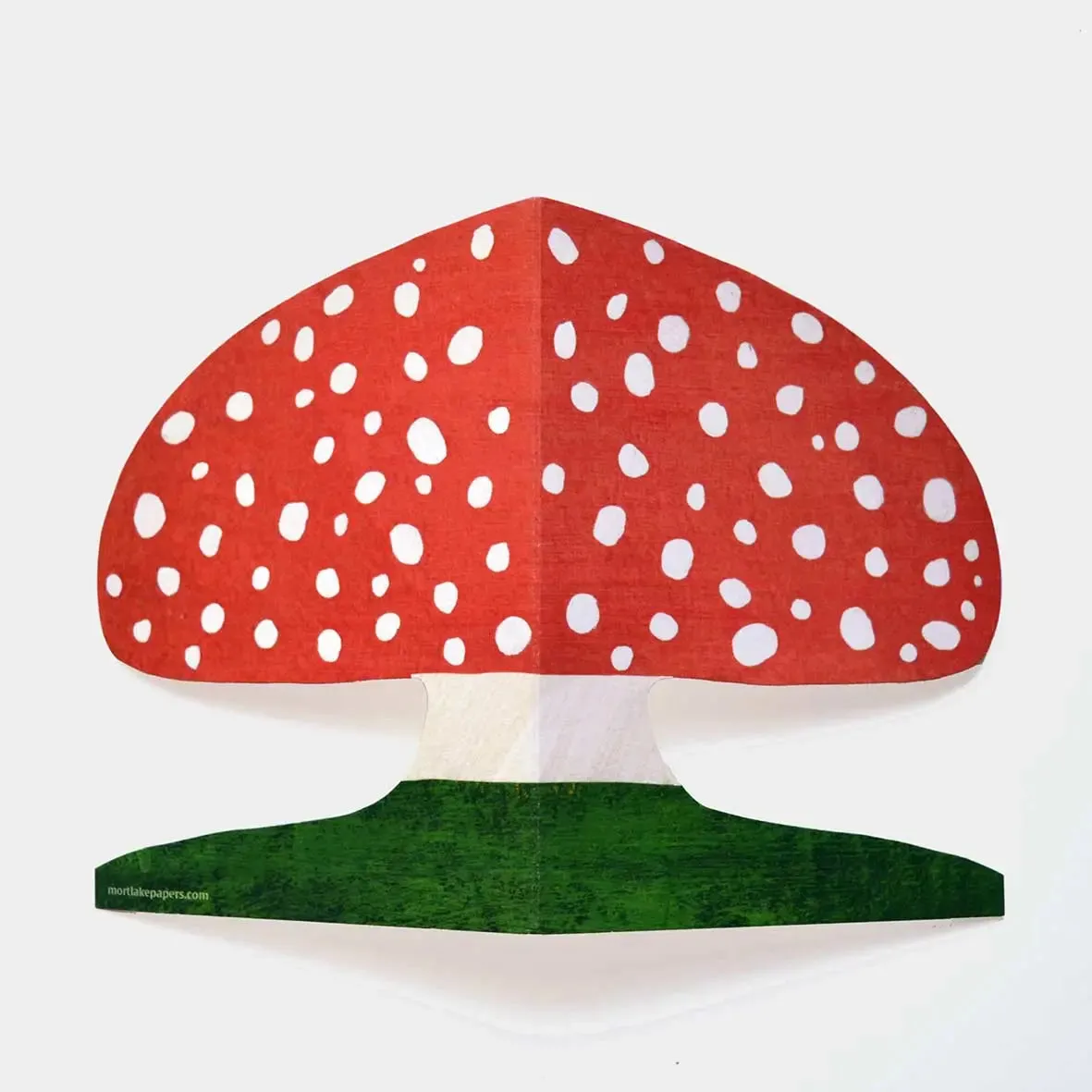 Mortlake Papers Red Cap Mushroom Shaped Greeting Card