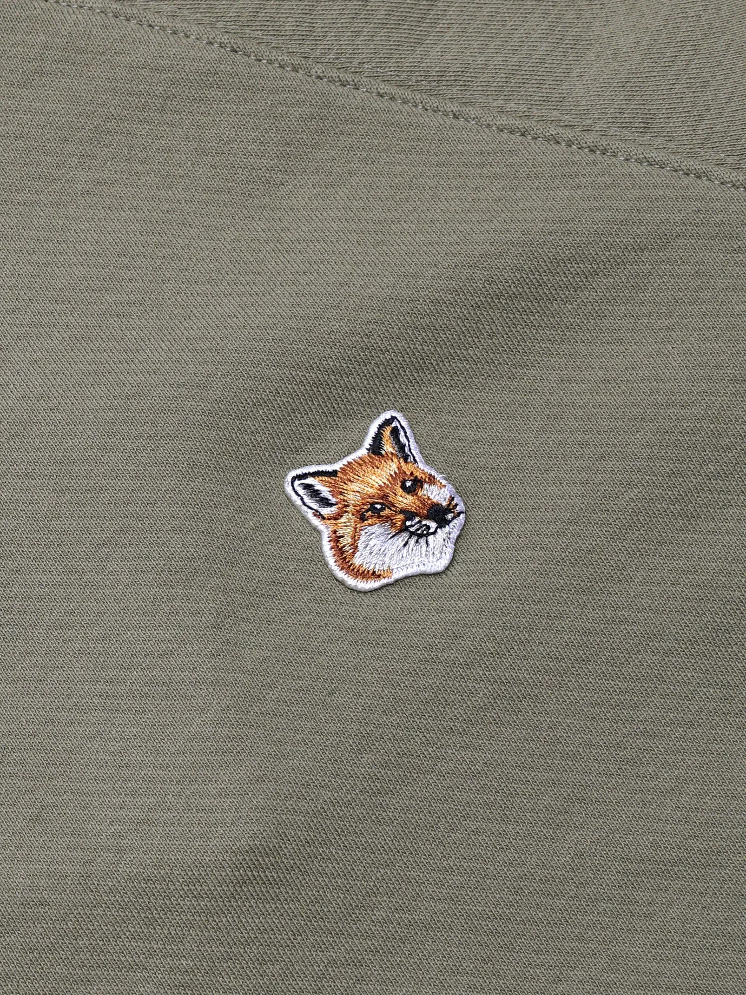 M_SWEATSHIRT FOX HEAD PATCH_LIGHT KHAKI