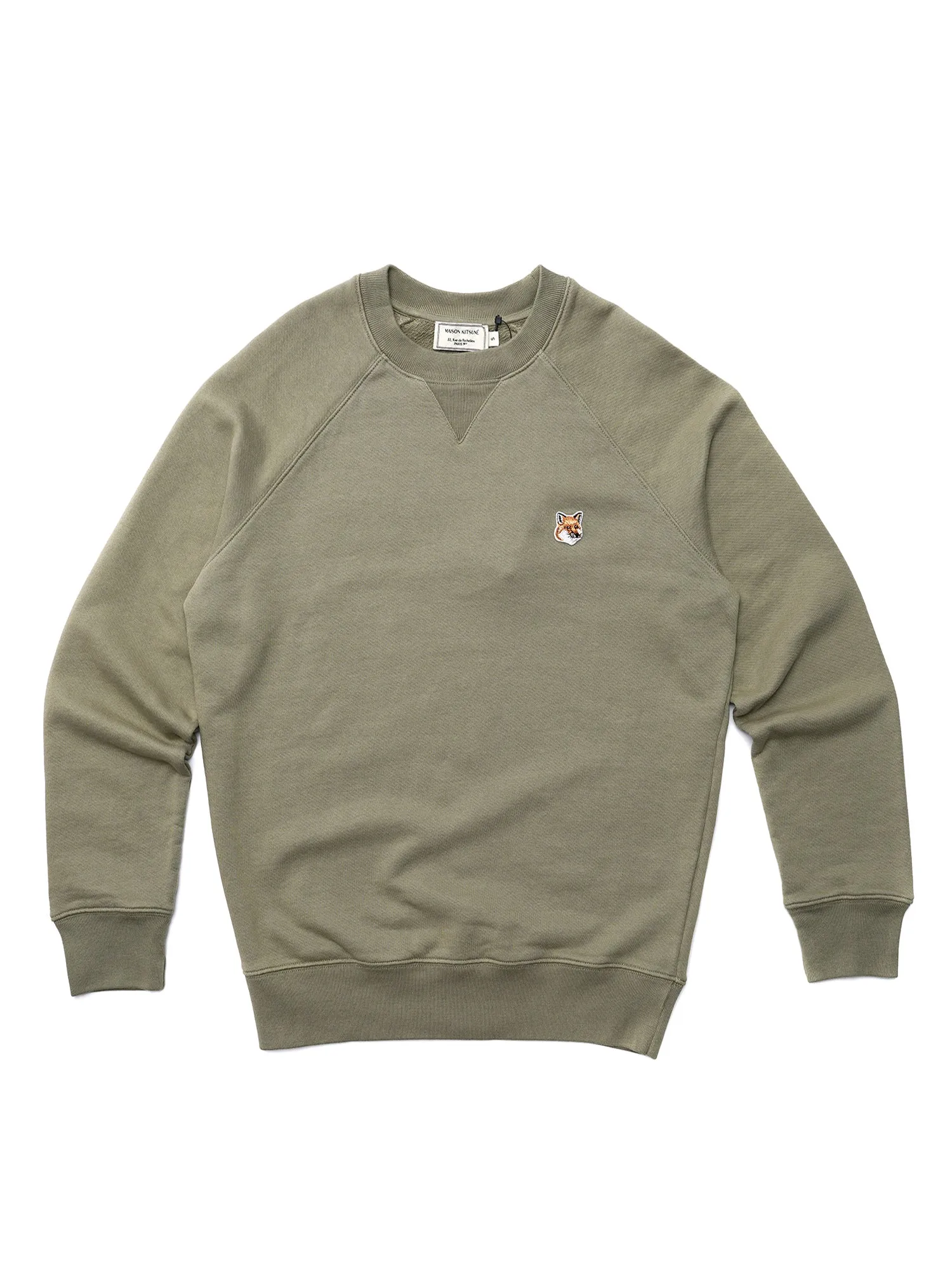 M_SWEATSHIRT FOX HEAD PATCH_LIGHT KHAKI