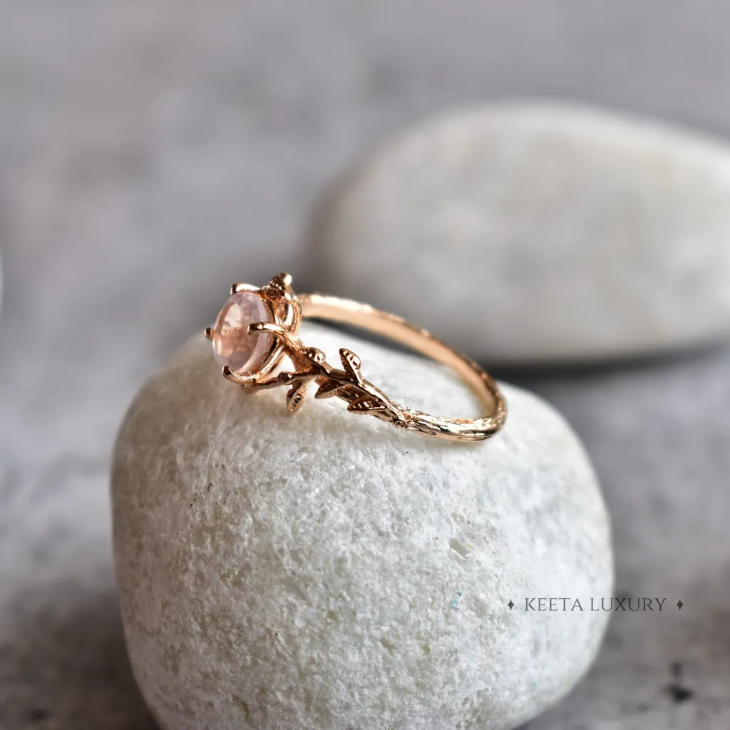 Nature's Embrace - Rose Quartz Ring