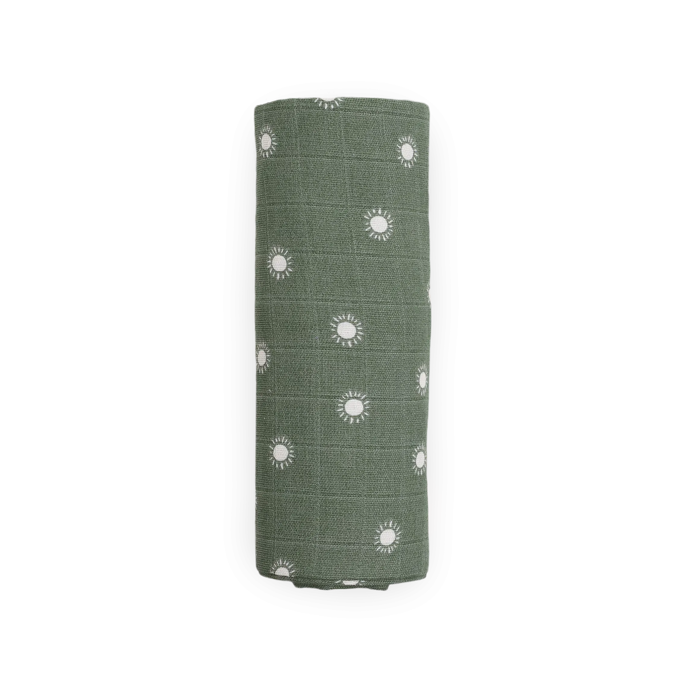 Organic Cotton Muslin Swaddle Blanket - Sage Suns