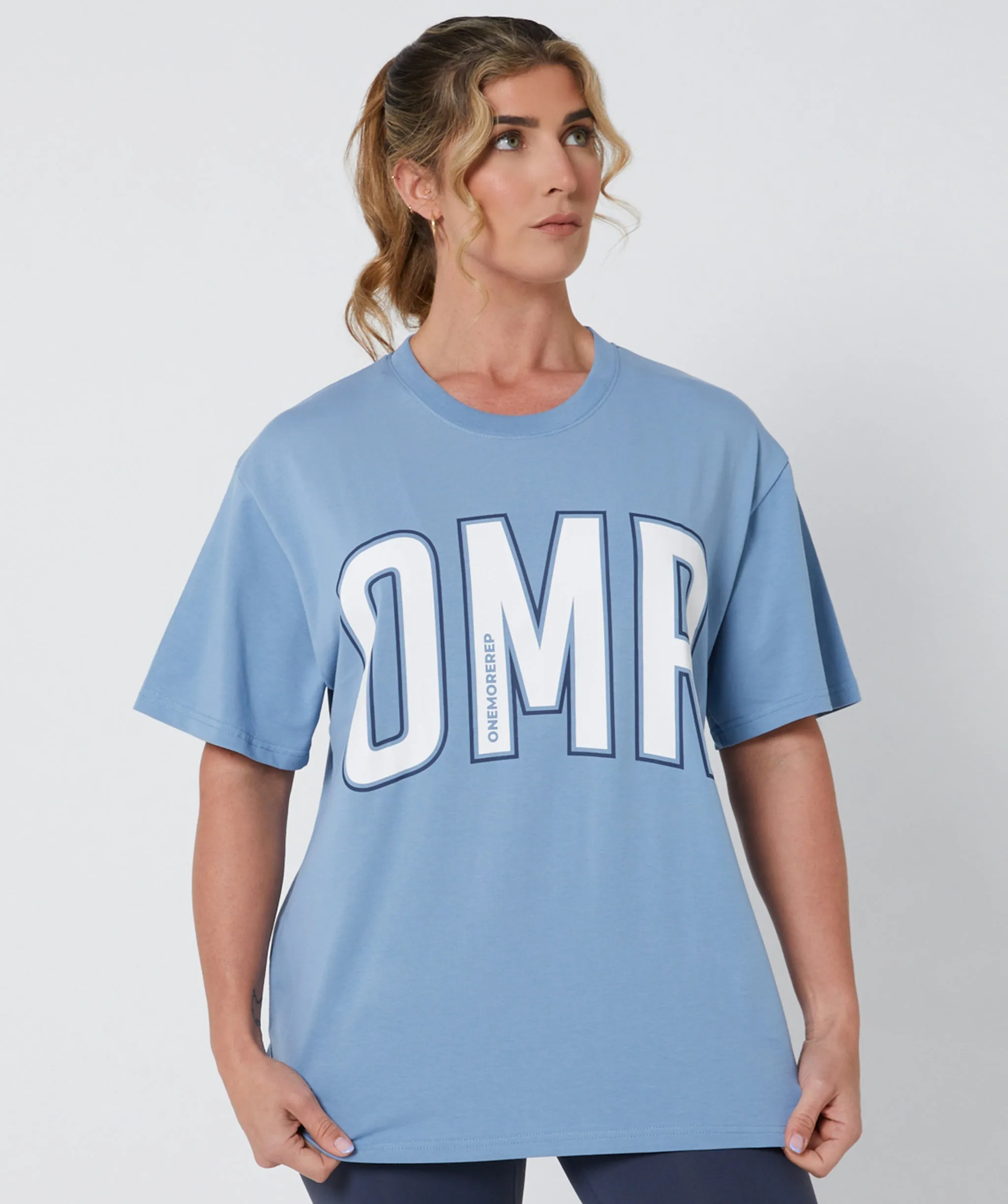 Oversized Pump Tee Ice Blue