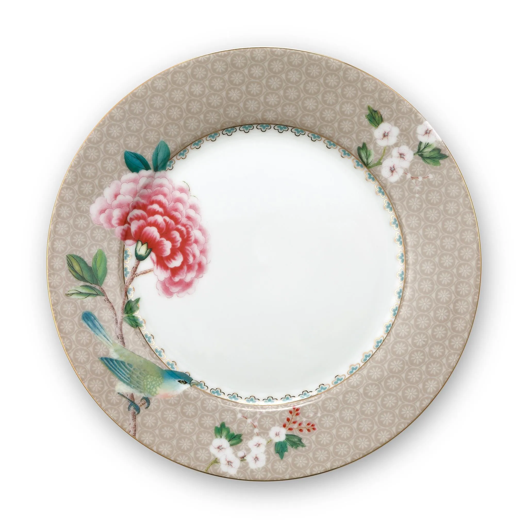 PLATE BLUSH BIRDS KHAKI 21CM