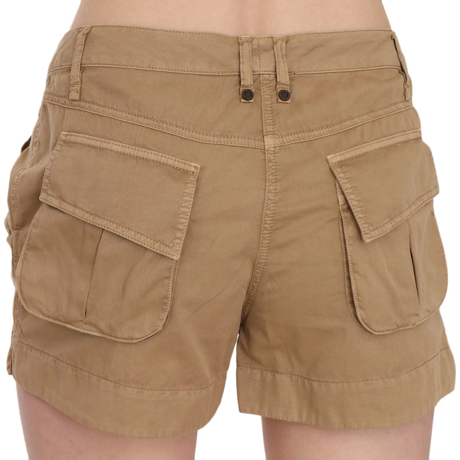 PLEIN SUD Chic Brown Mid Waist Mini Shorts