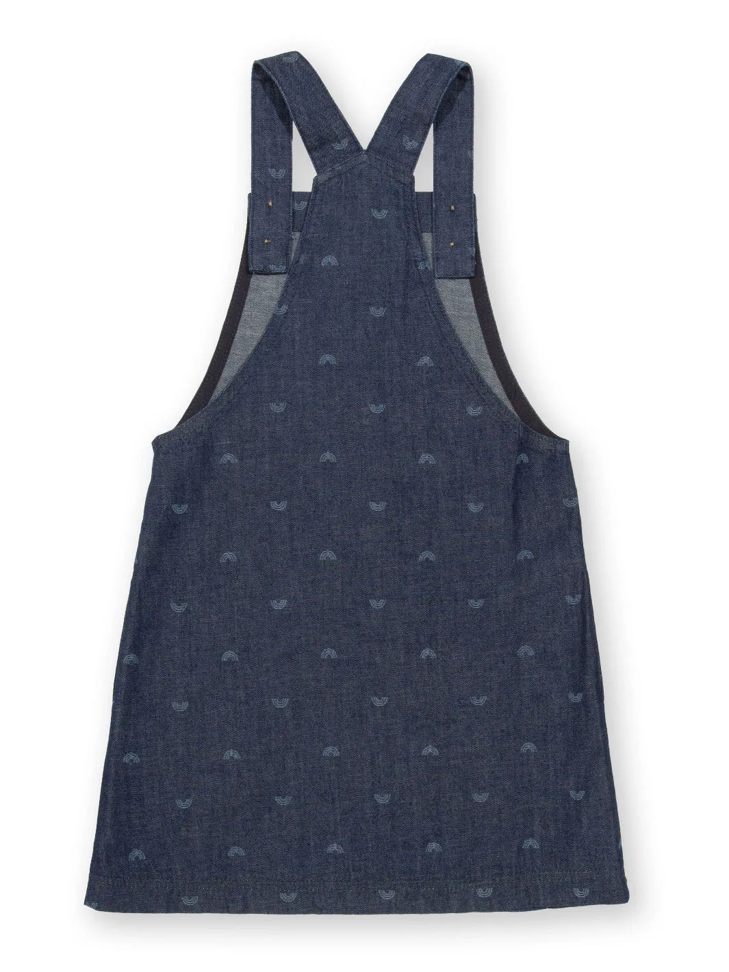 Polka rainbow denim pinafore