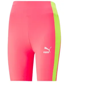 Puma Women's Summer Squeeze 7 Tight Shorts - Pink / Green