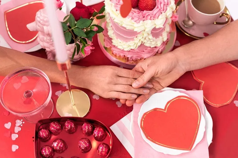 Red Heart Shaped Napkins x 20