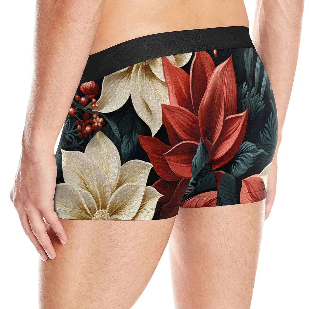 Red Poinsettia  AUS Men's Boxer Briefs (Made In AUS)