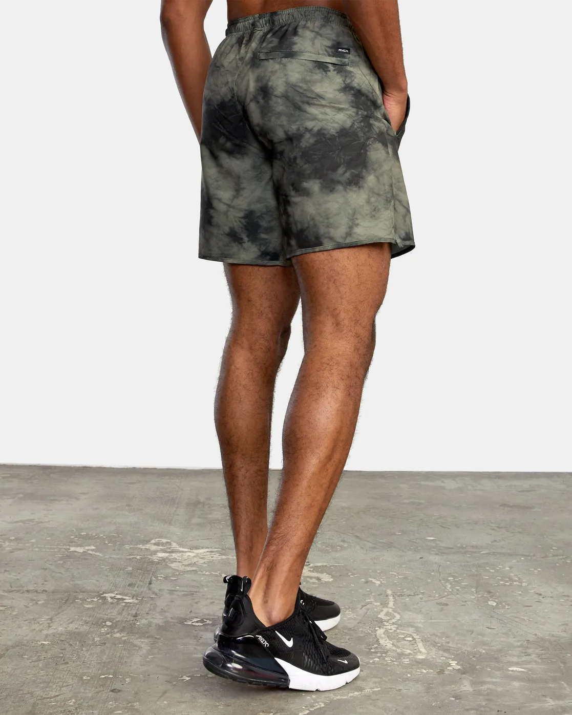 RVCA Yogger Stretch Athletic Shorts 17" - Olive Tie Dye