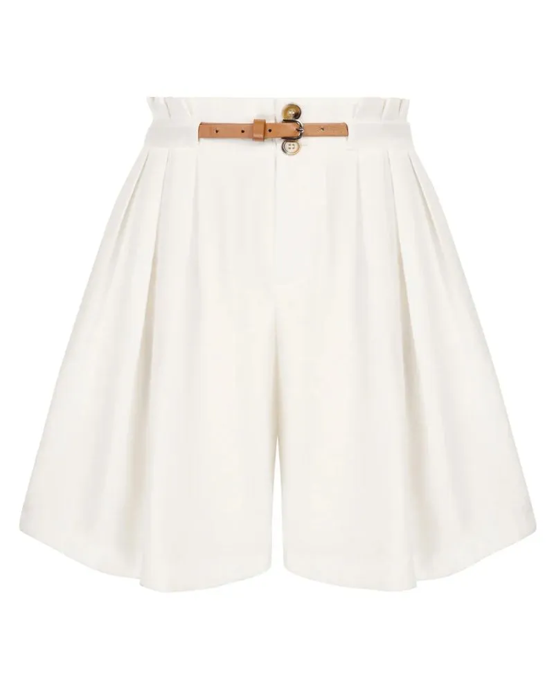 Seckill Offer⌛Wide Leg Shorts with Belt High Waist Pleated Front Shorts