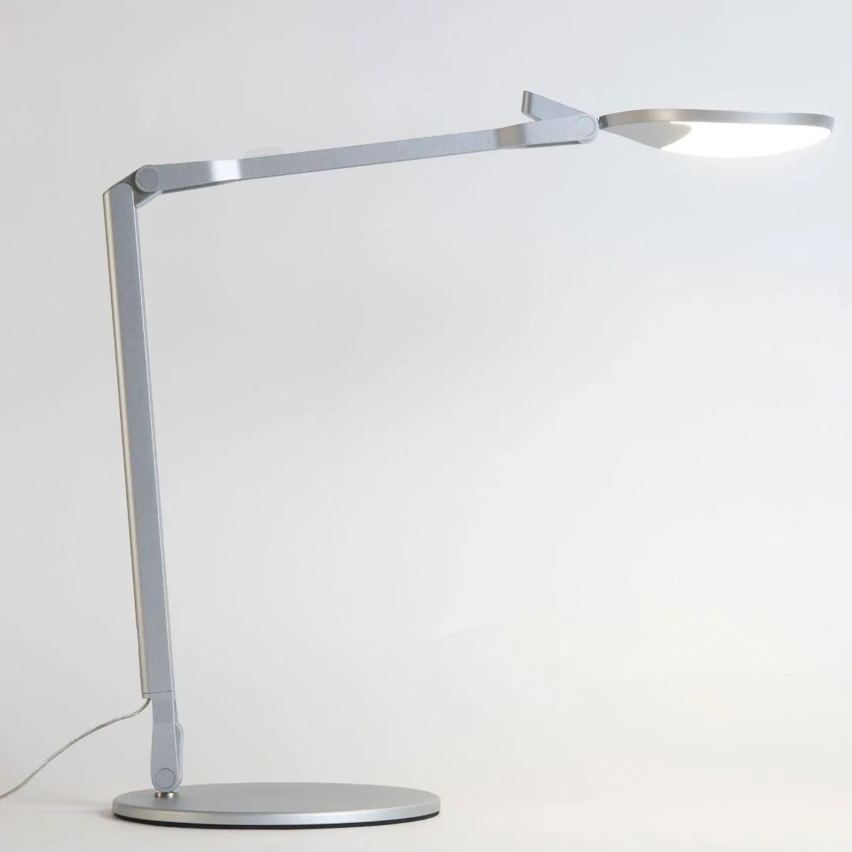 Splitty Reach Silver Contemporary LED Desk Lamp with Two-Piece Desk Clamp and USB Port