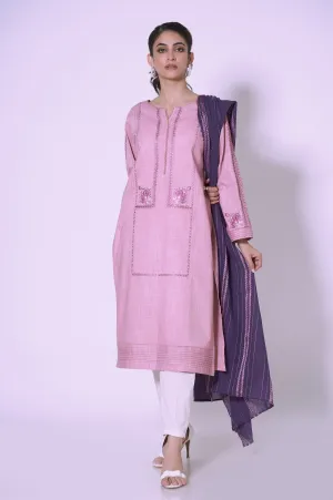 Stitched 2 piece Embroidered Slub Suit