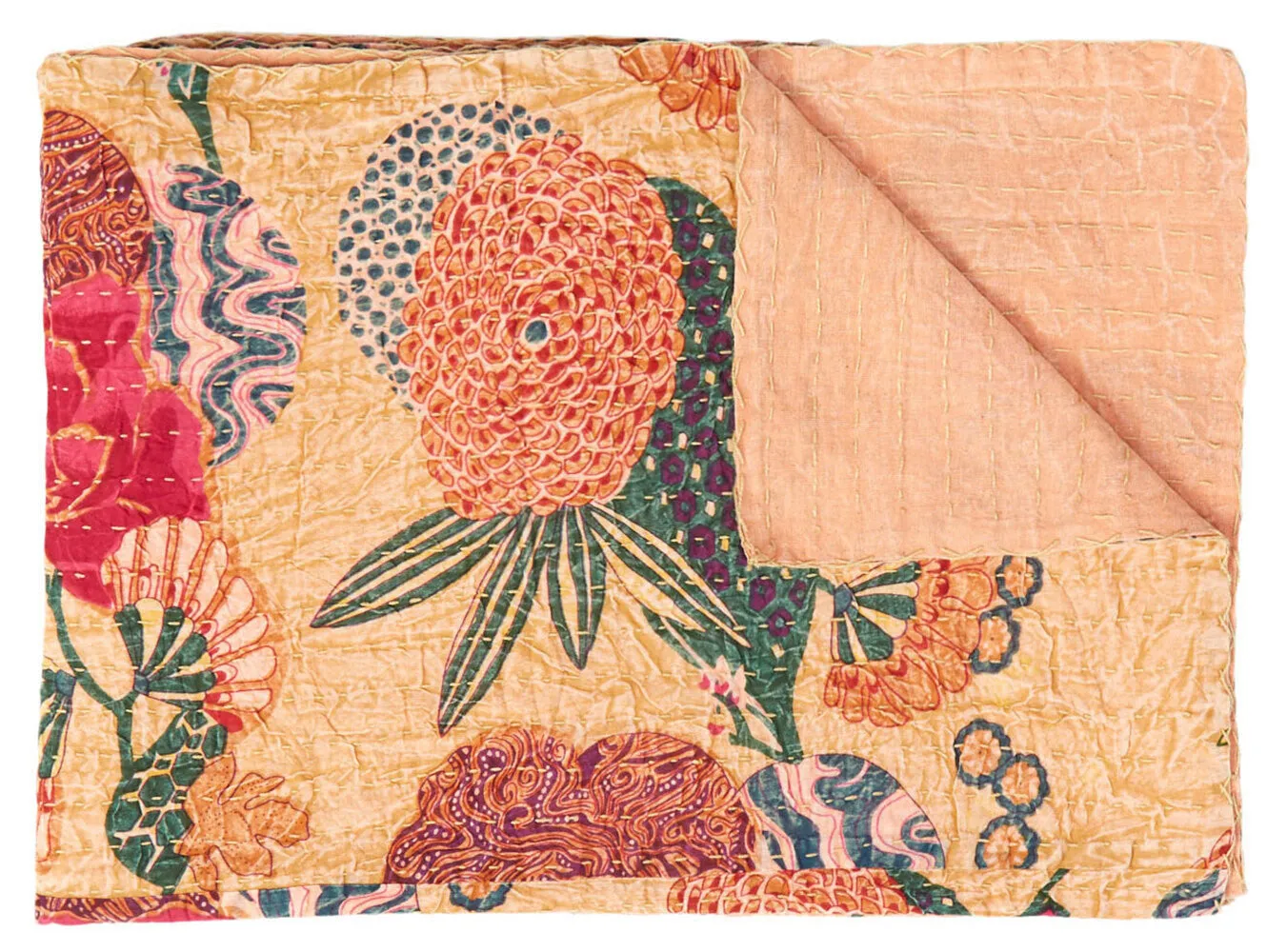 Taj Hotel Home Decor Kantha Cotton Throw | 50"x70" | 6