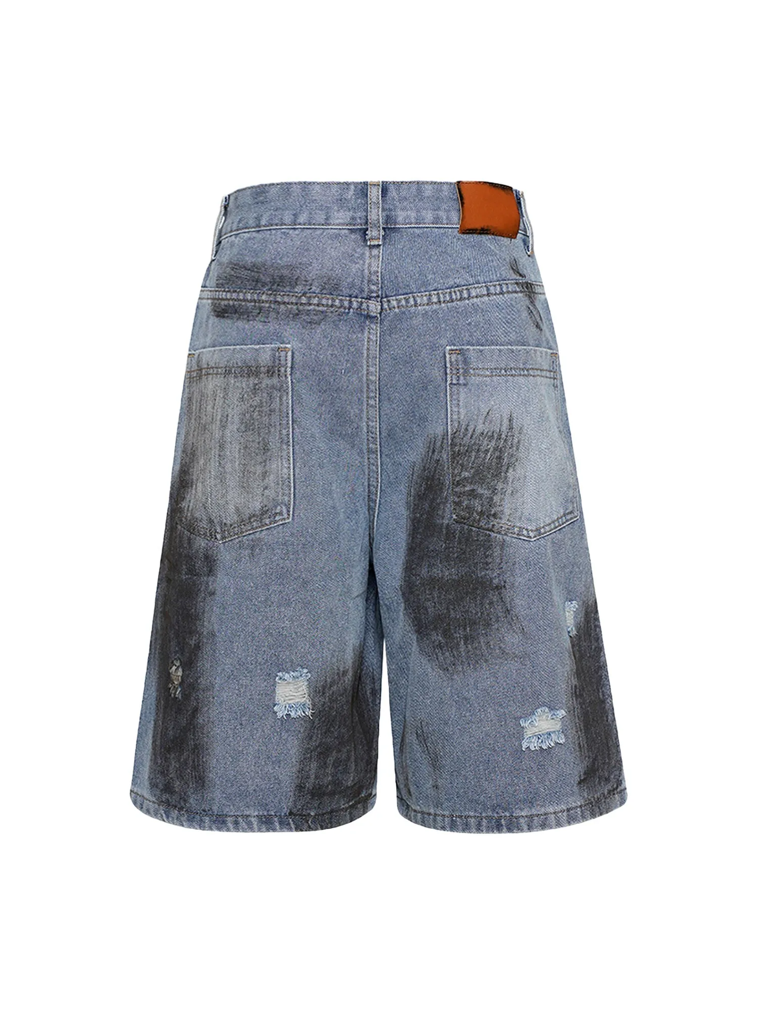 Thesupermade High Street Washed Distressed Denim Shorts