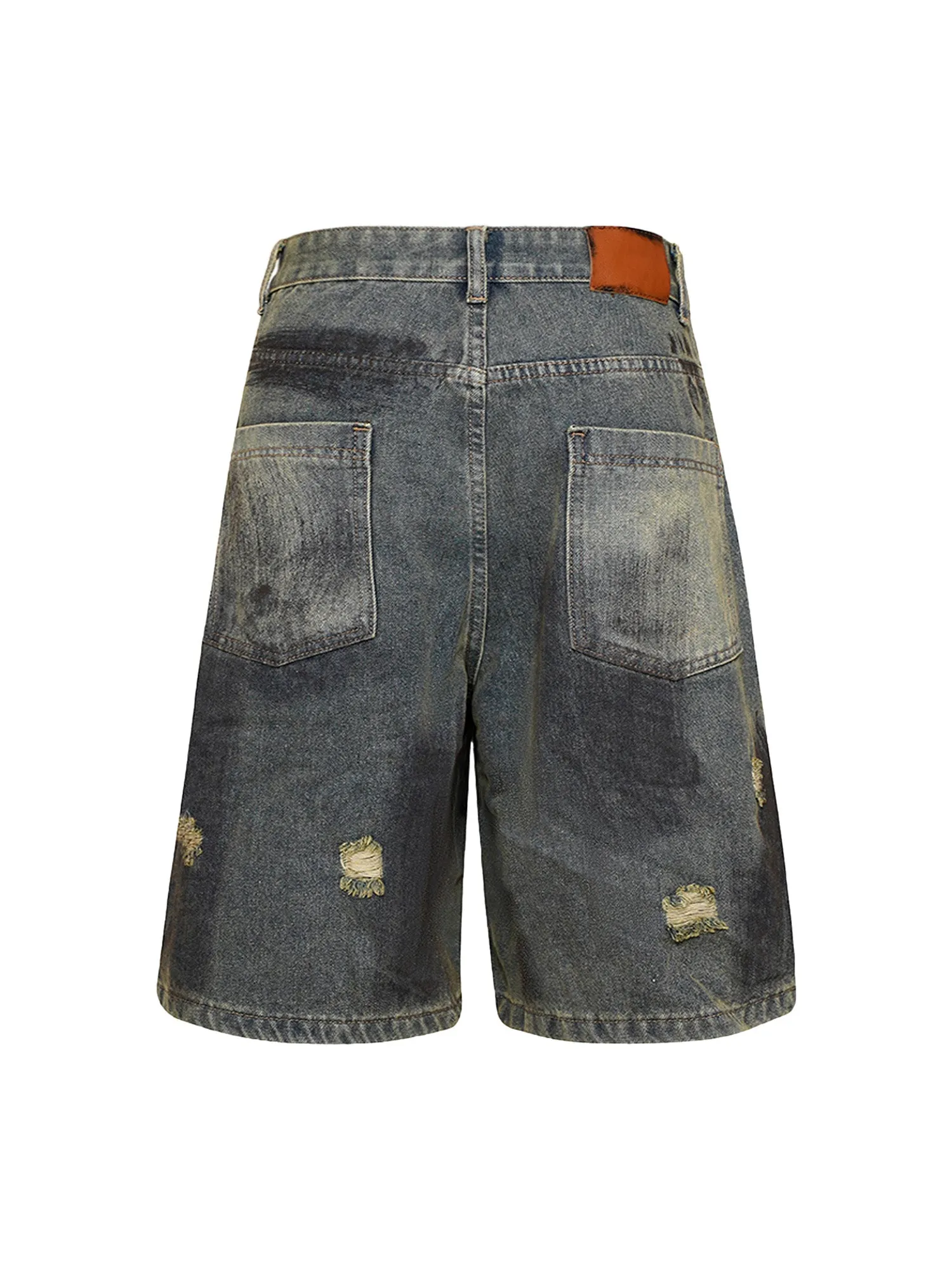 Thesupermade High Street Washed Distressed Denim Shorts