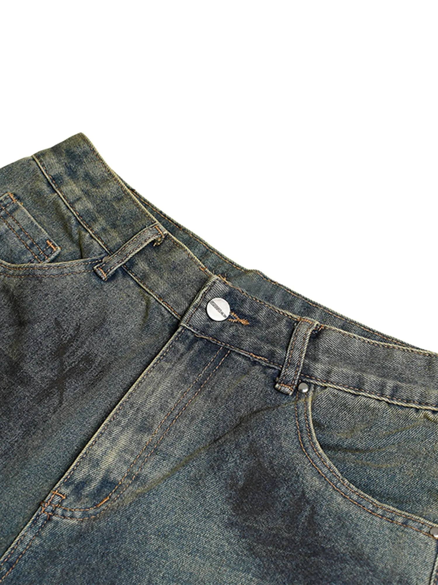 Thesupermade High Street Washed Distressed Denim Shorts