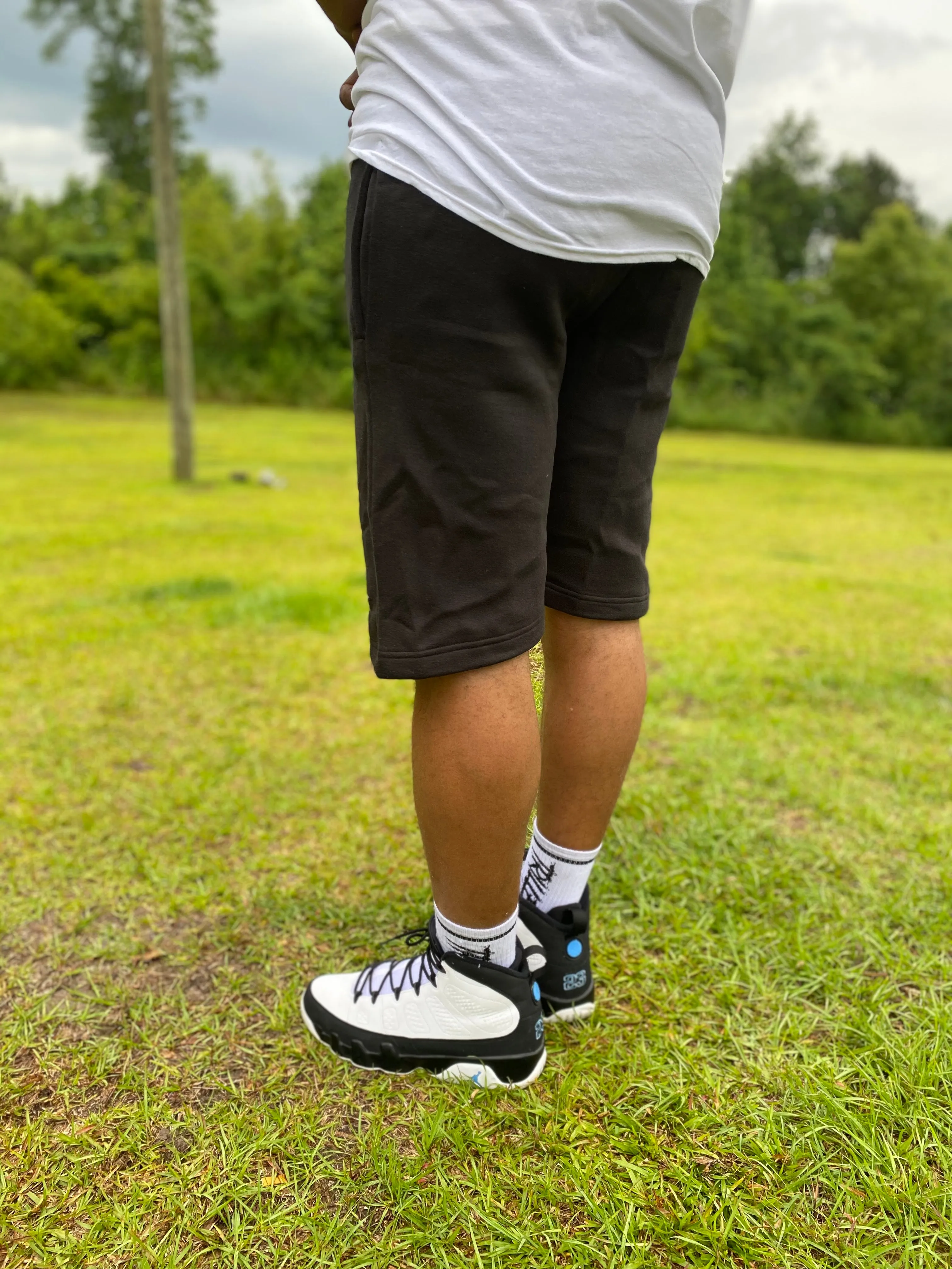 Trillest Black Cotton Fleece Shorts