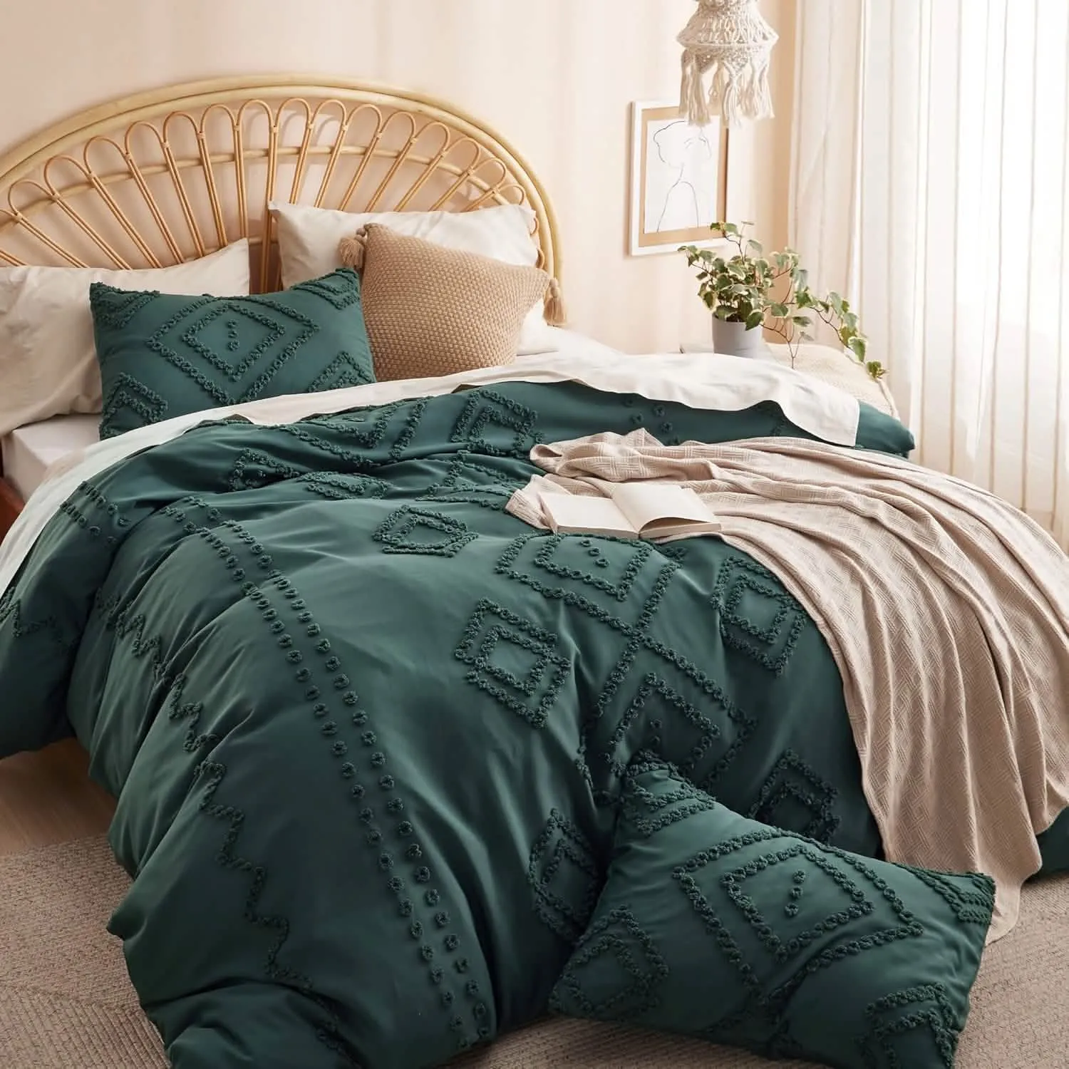 Tufted Embroidery Duvet Cover Set