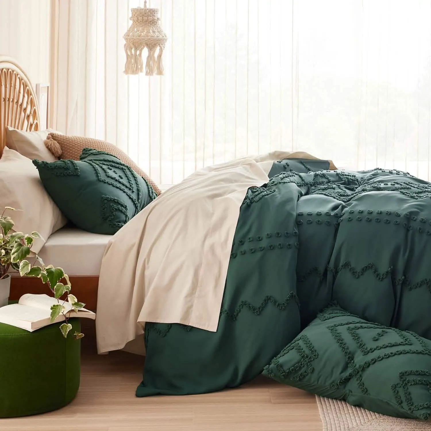 Tufted Embroidery Duvet Cover Set