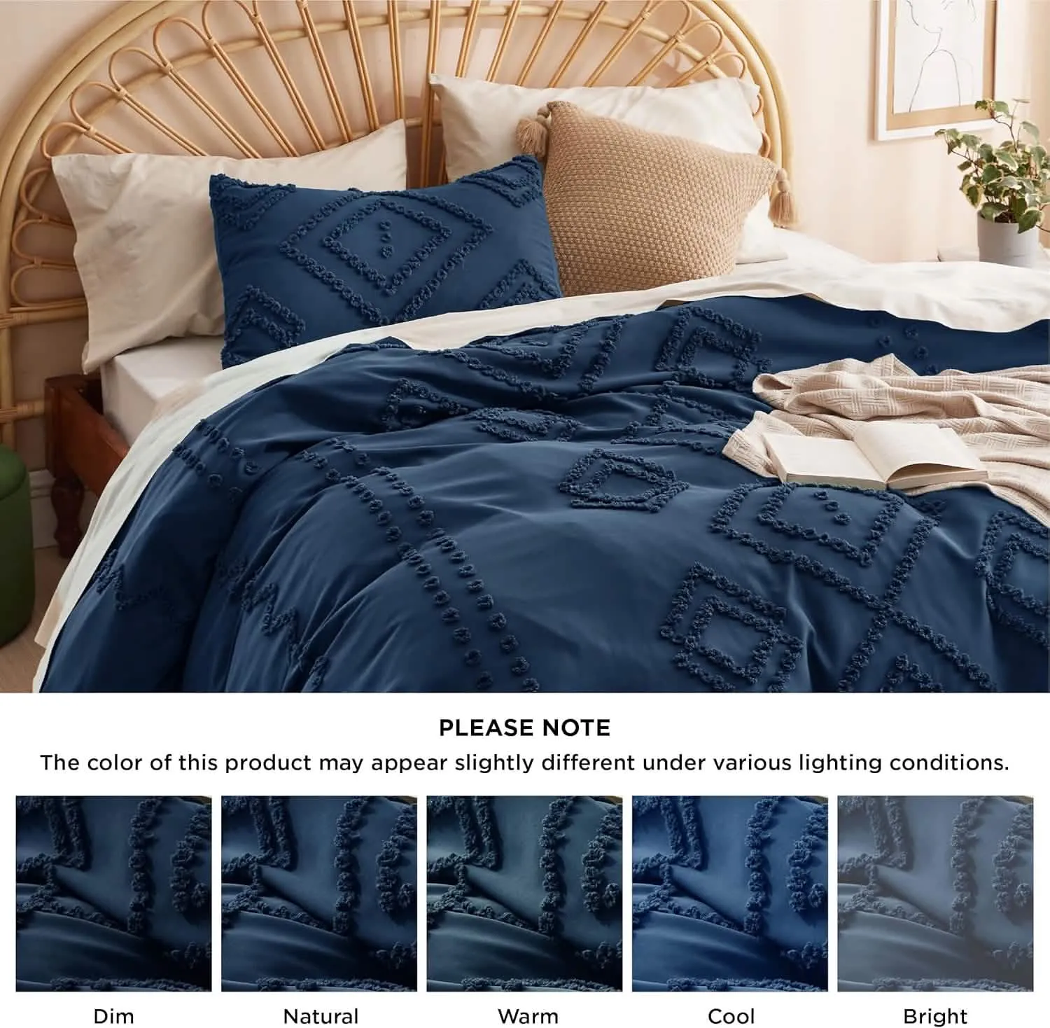 Tufted Embroidery Duvet Cover Set