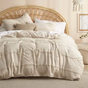 Tufted Embroidery Duvet Cover Set