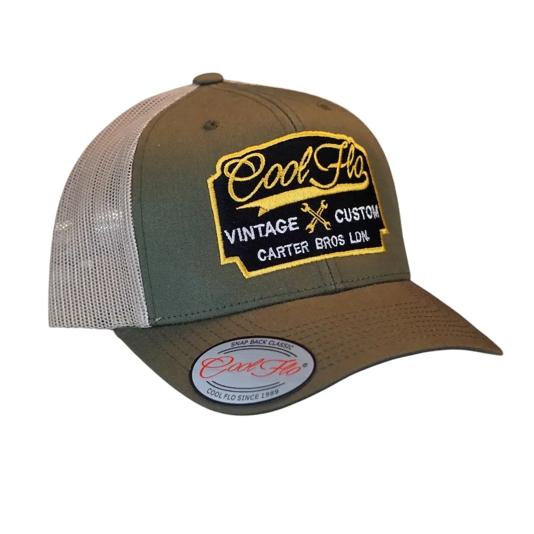 Vintage Custom Green Two-tone Trucker Cap