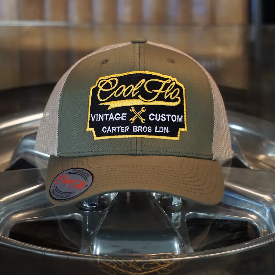 Vintage Custom Green Two-tone Trucker Cap