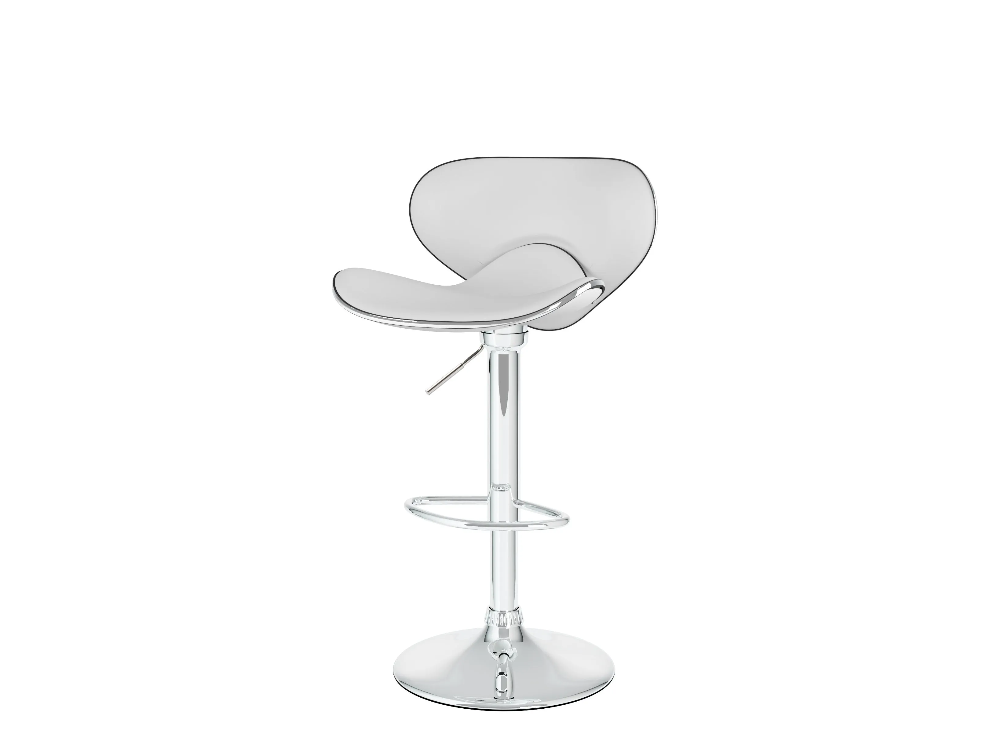 White Bar Stools with Backs, Set of 2