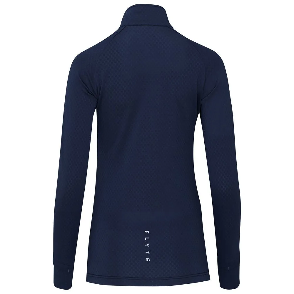 Womens Zephyr Zip Grid Fleece (Navy)