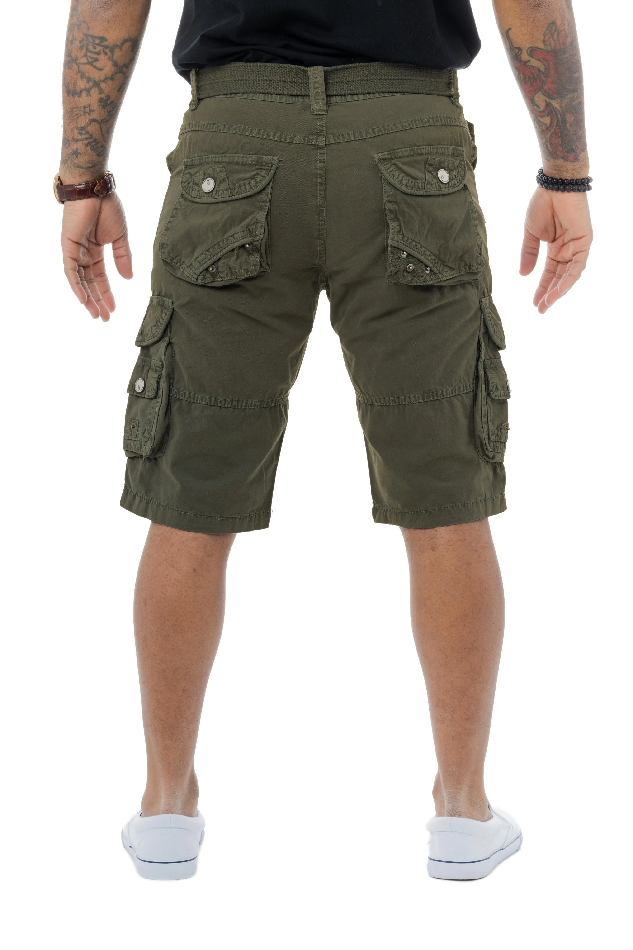 X RAY Men's 12.5" Long Cotton Cargo Shorts