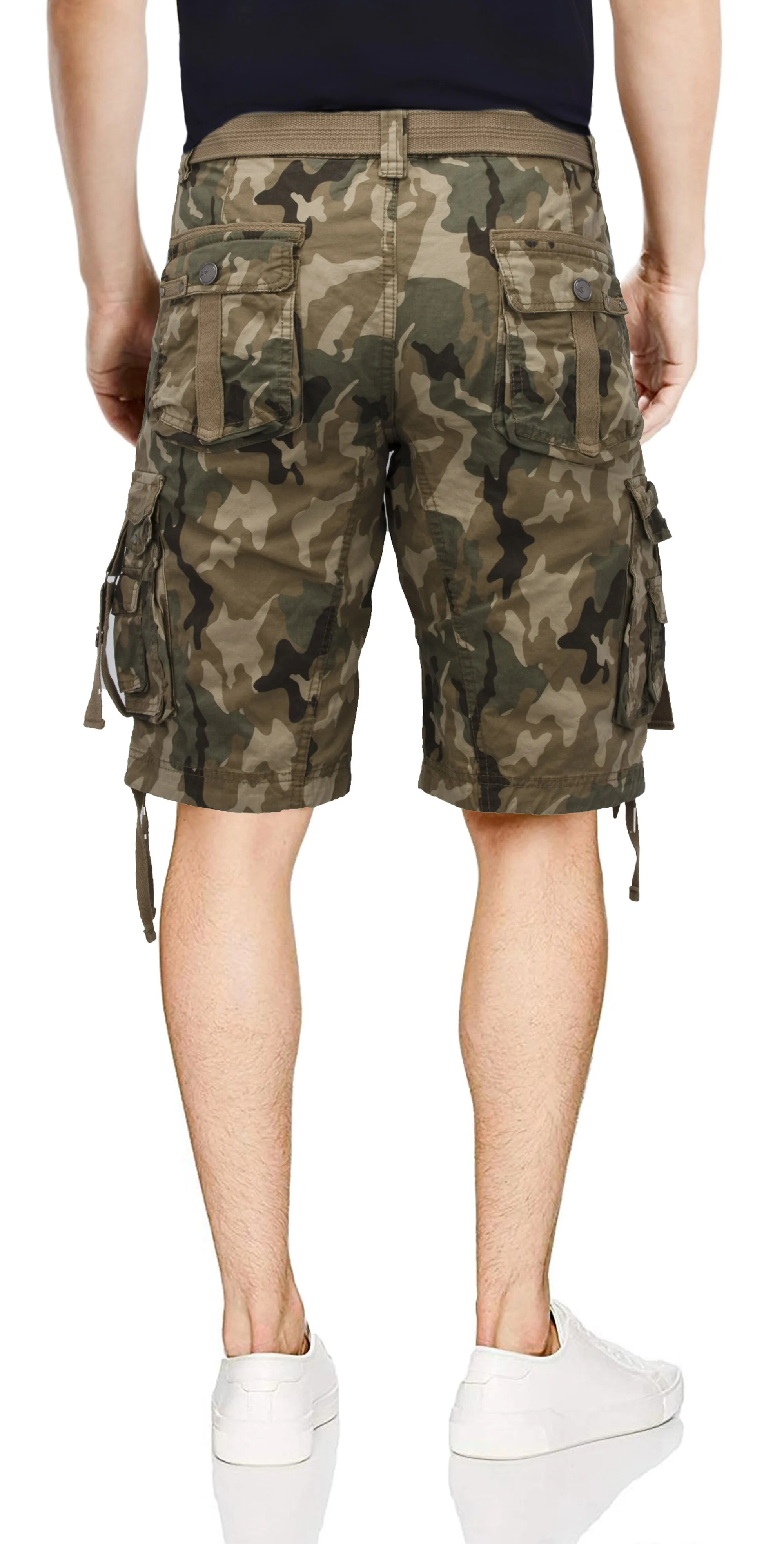 X RAY Mens Tactical Bermuda Cargo Shorts Camo and Solid Colors 12.5" Inseam Knee Length Classic Fit Multi Pocket Capri Pants