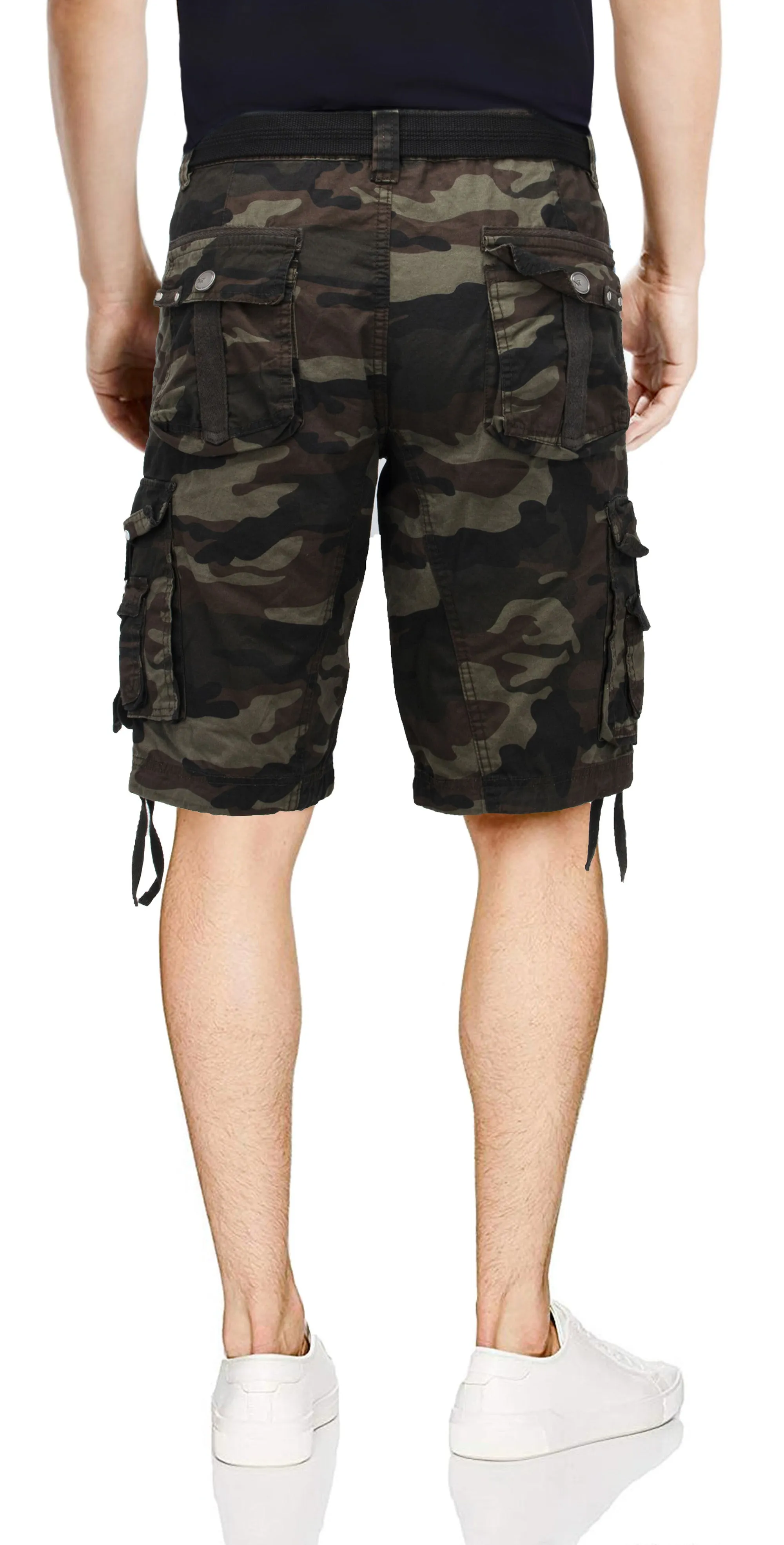 X RAY Mens Tactical Bermuda Cargo Shorts Camo and Solid Colors 12.5" Inseam Knee Length Classic Fit Multi Pocket Capri Pants