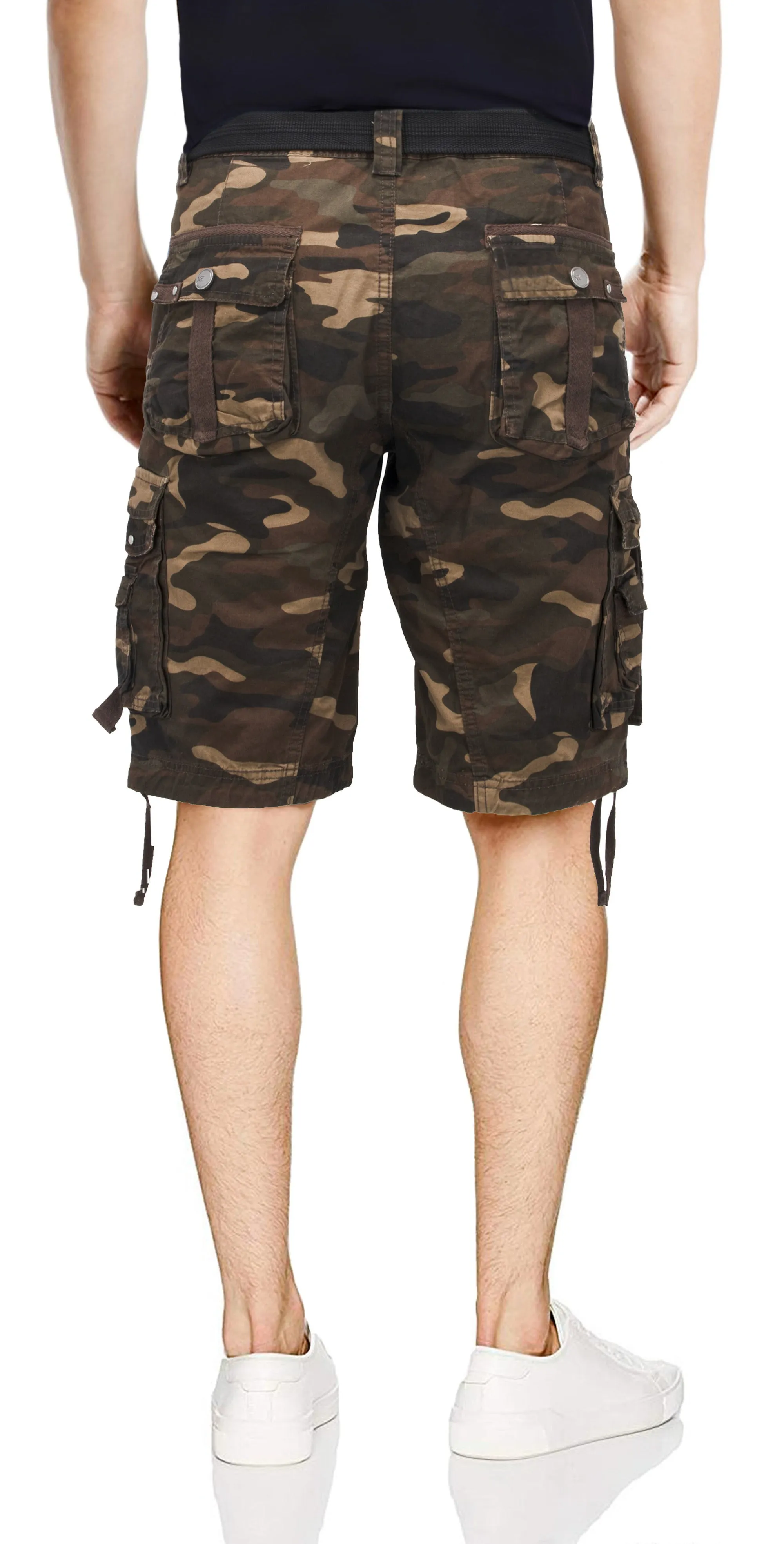 X RAY Mens Tactical Bermuda Cargo Shorts Camo and Solid Colors 12.5" Inseam Knee Length Classic Fit Multi Pocket Capri Pants