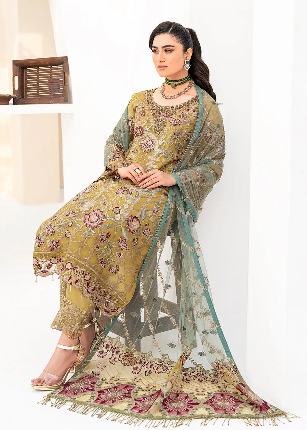 Yellow Organza Suit - Ramsha Minhal Collection Vol 8 - #M-805