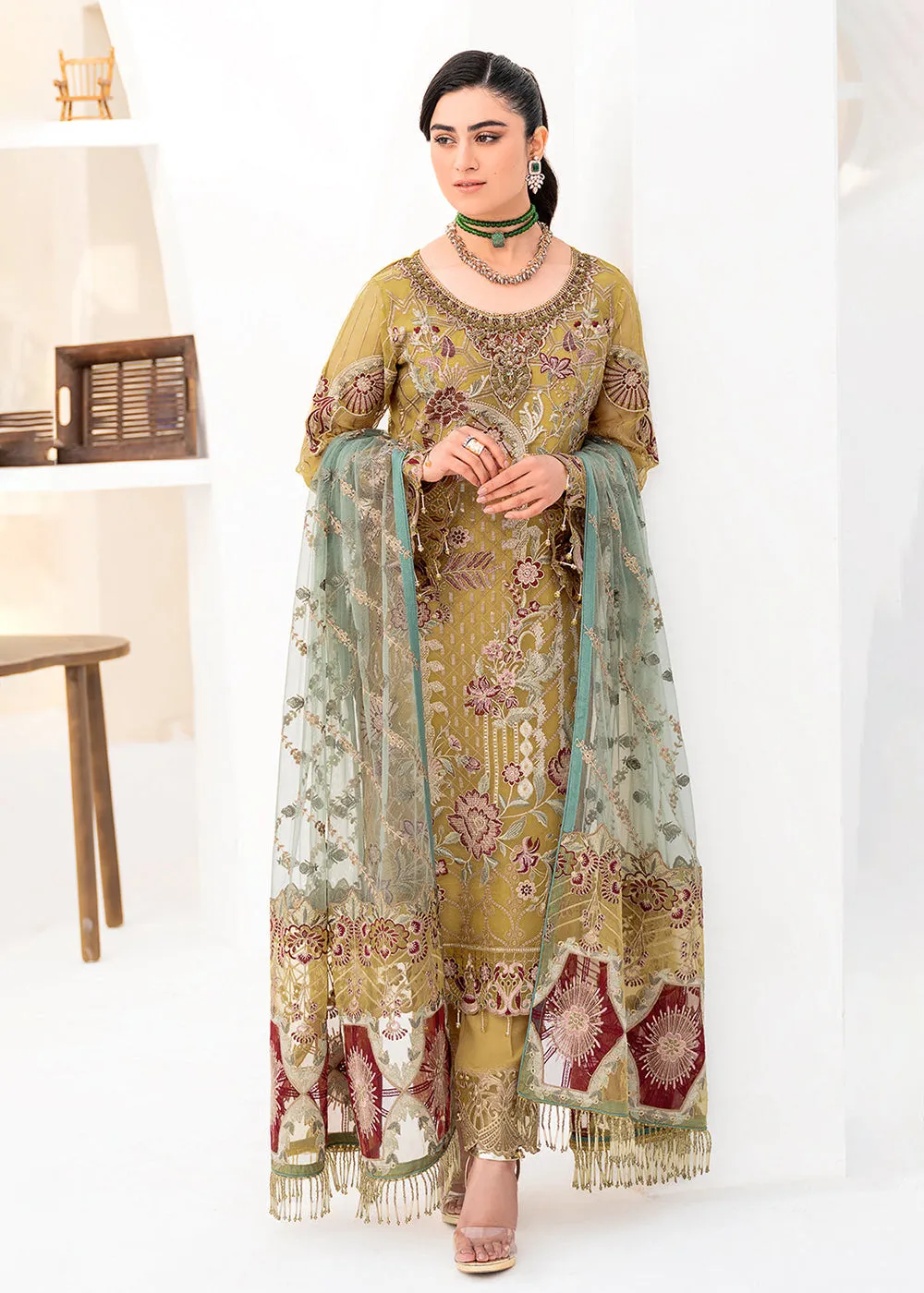 Yellow Organza Suit - Ramsha Minhal Collection Vol 8 - #M-805